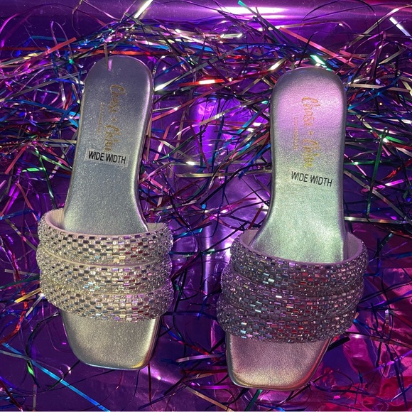 Wide Width Fit Rhinestone Sandals - Picture 7 of 11